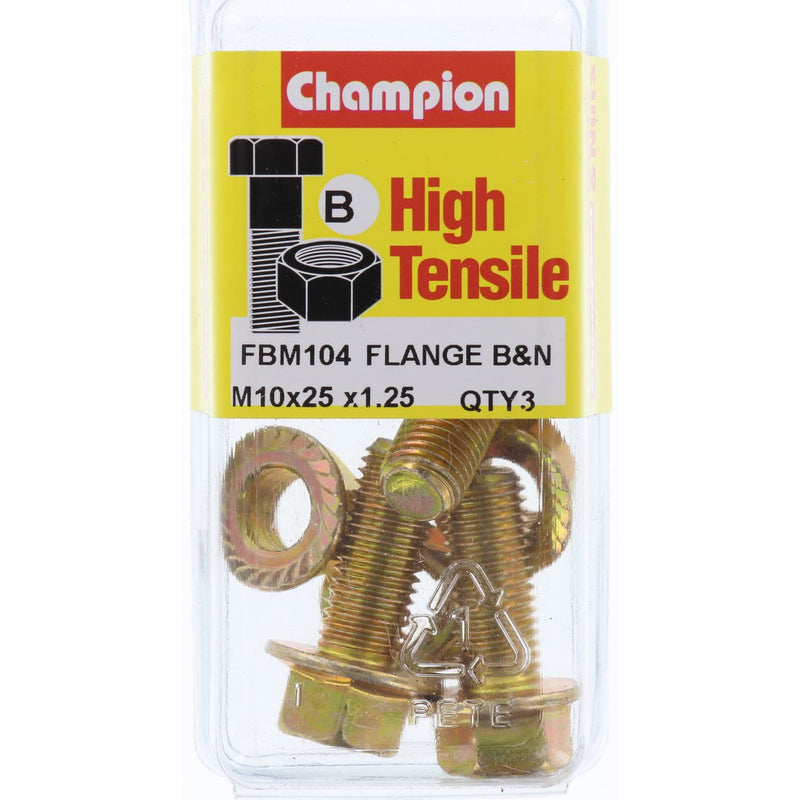 Champion Fasteners M10 X 25 X 1.25mm 14Af Grade 8.8 Bolts
