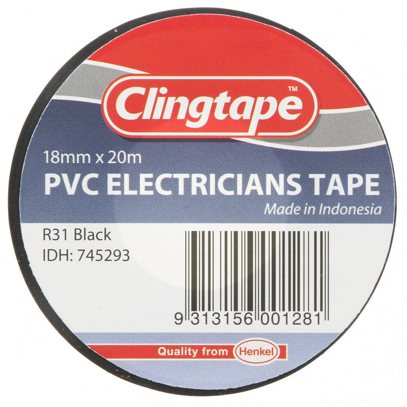 Clingtape PVC Tape 18mmx20m Black R31BK