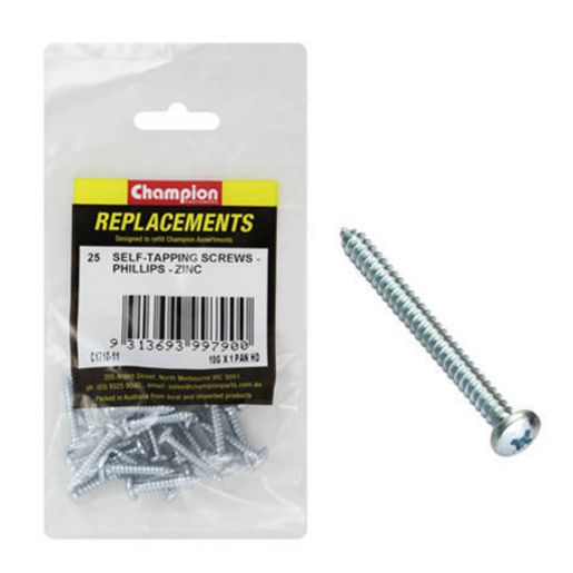 Champion Screw Self Tapp Panhead Phillips 4.8 x 25mm 25Pk