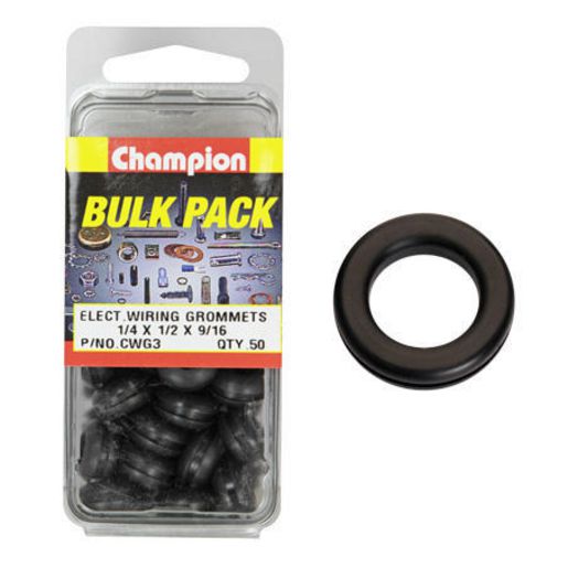 Champion Wire Nitrile Rubber Grommet M6 x 12 x 14mm 50Pk
