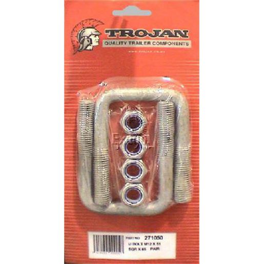 Trojan U Bolt Mount Kit Pair M12 51mmx85mm Galvanised