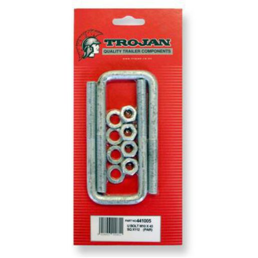 Trojan U-Bolt M10 X 43 X 110Mm Square Galvanised - Pair