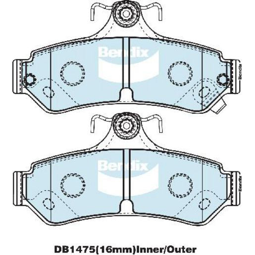 Bendix Heavy Duty Brake Pad Set Rear DB1475 HD