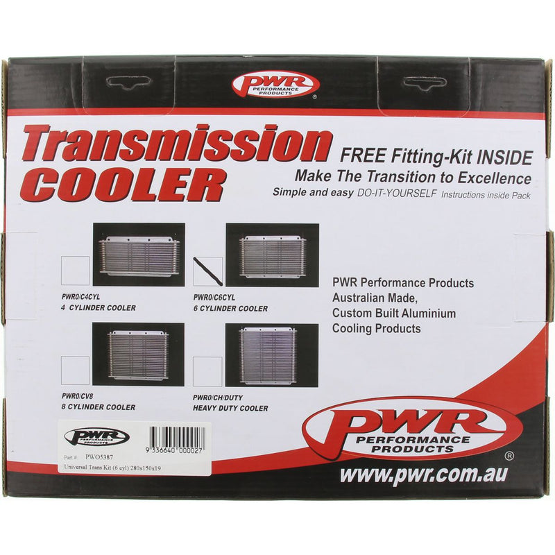 PWR Transmission Oil Cooler Kit 280x150x19mm (3/8")