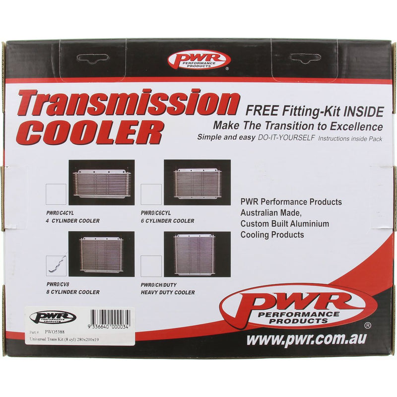 PWR Transmission Oil Cooler Kit 280x200x19mm (3/8")