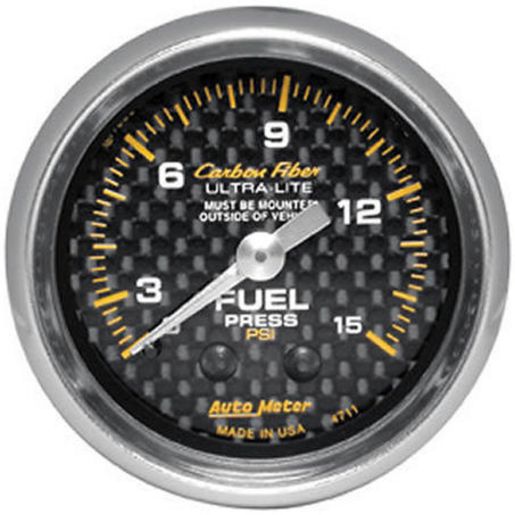 Autometer Carbon Fiber 2-1/16in Fuel Pressure Gauge