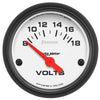 Autometer Phantom 2-1/16in Voltmeter 8-18V Short Sweep