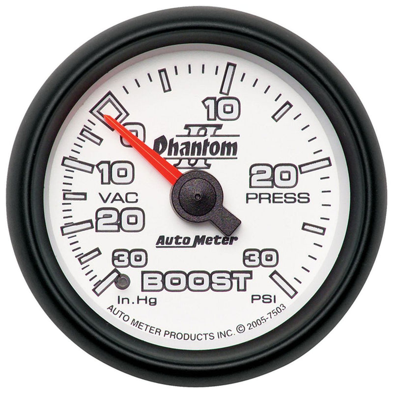 Autometer Phantom II 2-1/16in Boost Vacuum Gauge 30in/Hg