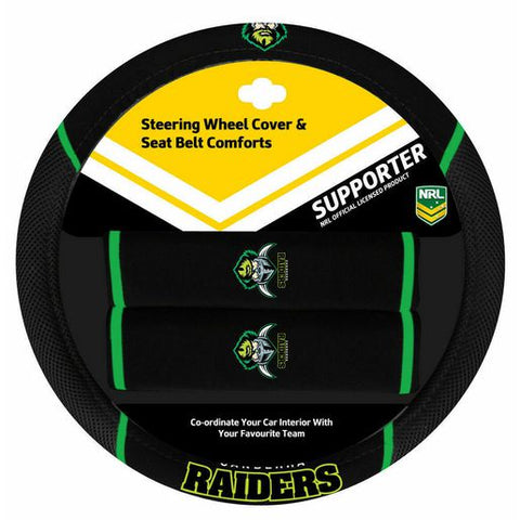 NRL Steering Wheel Cover/Seat Belt Cover Set - Canberra