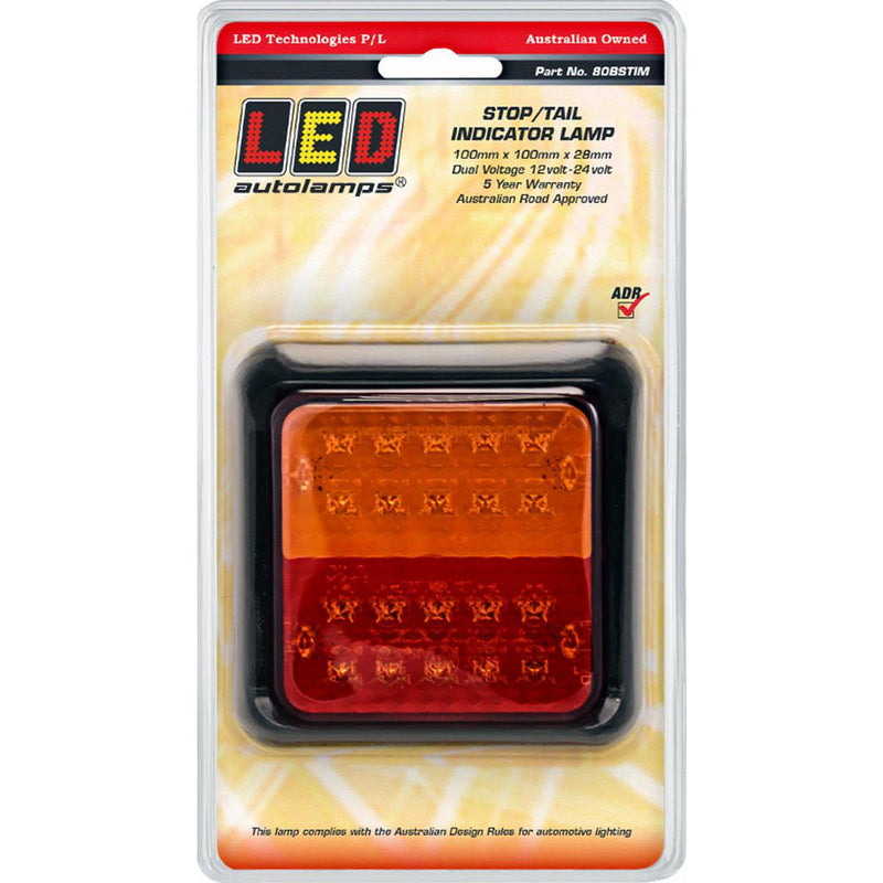 LED Autolamps Stop/Tail/Indicator LED Light 12-24V Black