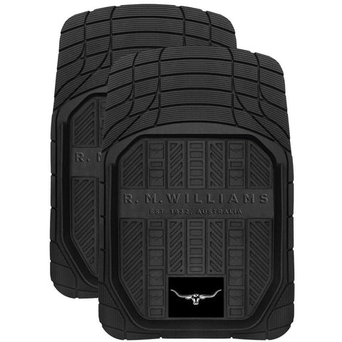 R.M. Williams Rubber Floor Mat Set Front Pair Black