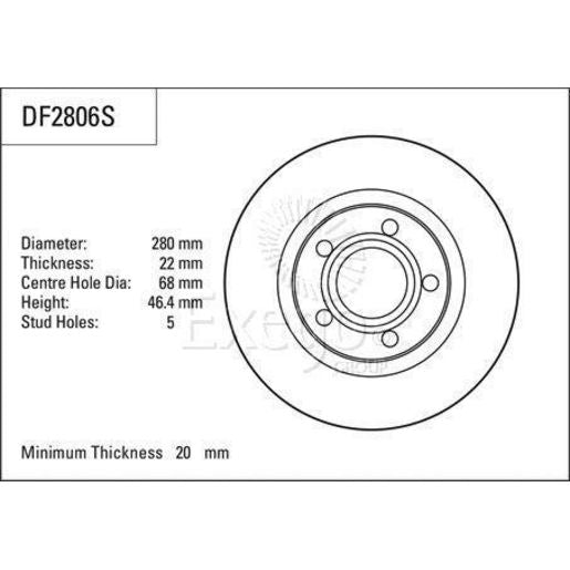 TRW Brake Rotor Single 280mm Front DF2806S