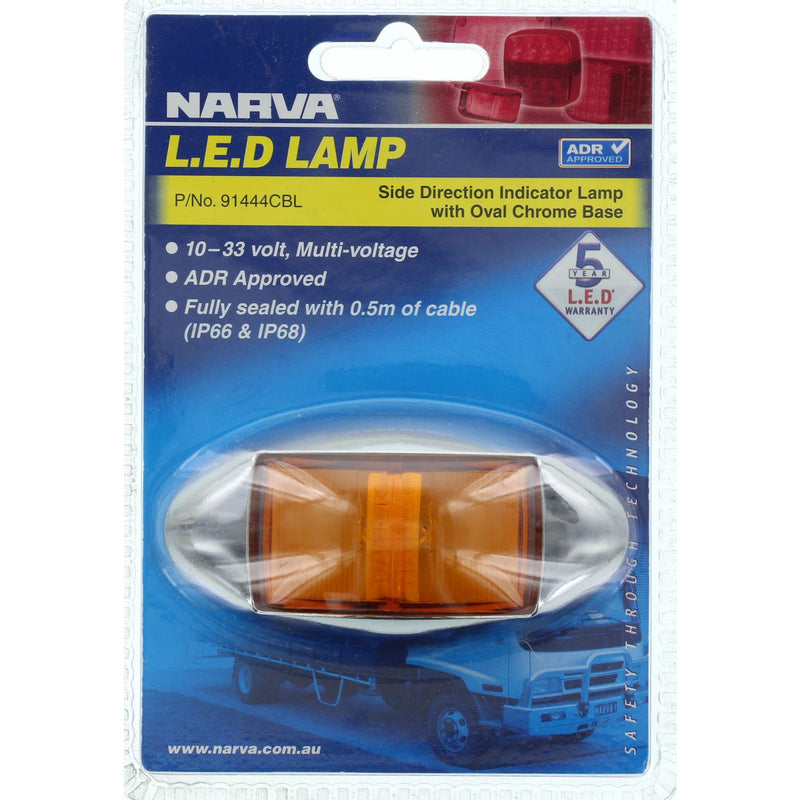 Narva LED Marker Lamp Chrome/Amber 91444CBL