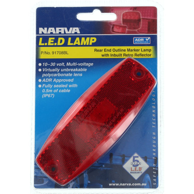 Narva Rear Marker Light Red Led 9 To 33V 91708BL