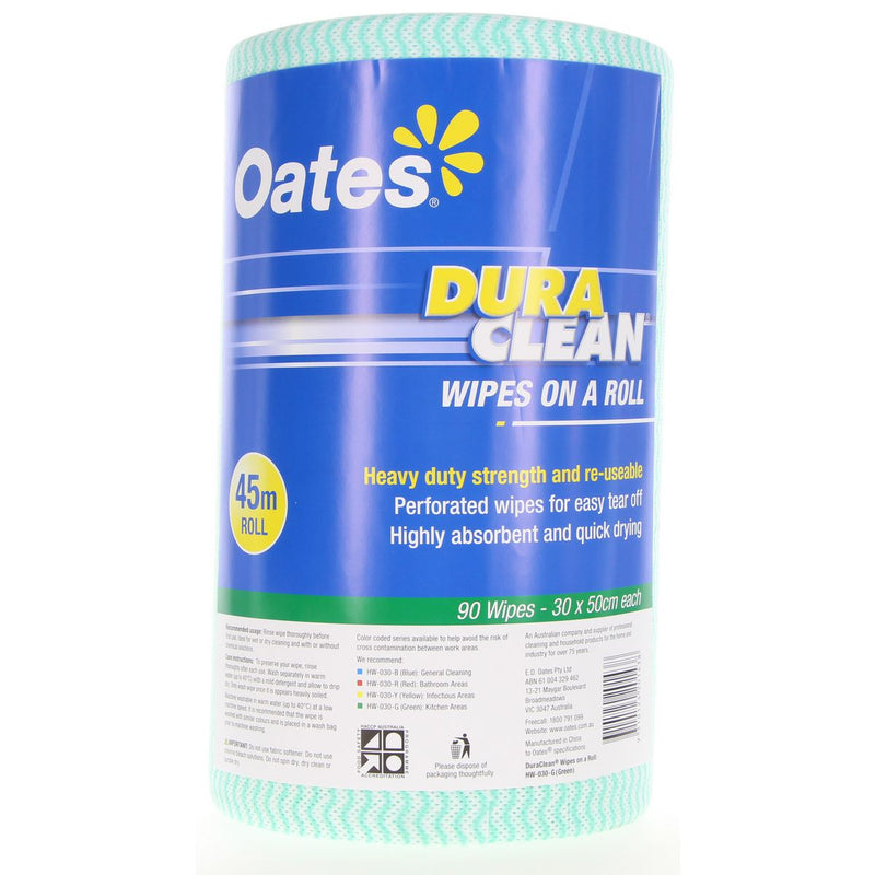 Oates Wipes Duraclean Green Roll 45M 165398