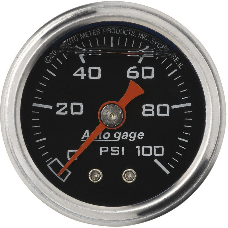 Autometer 1-1/2in Fuel Pressure Gauge Liquid Filled Black
