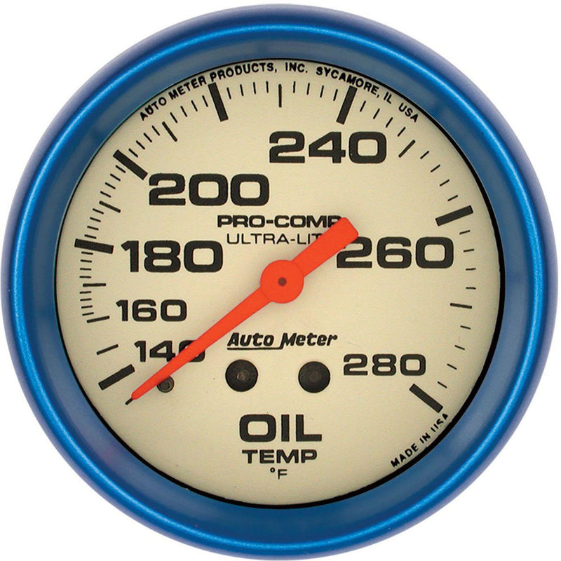 Autometer Ultra Nite 2-5/8in Oil Temp Gauge 140-280F