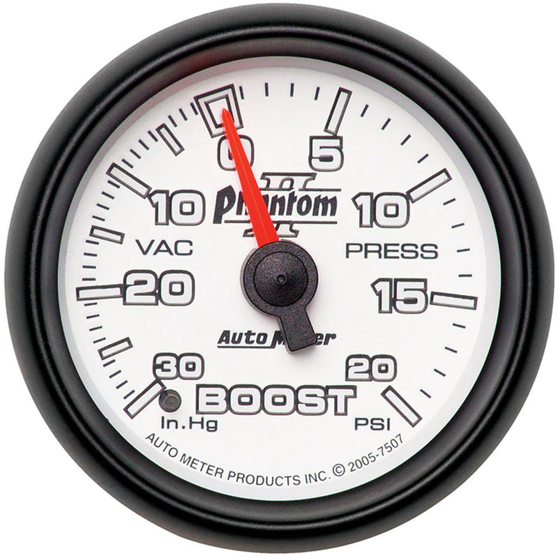 Autometer Phantom II 2-1/16in Boost Vacuum Gauge 30in/Hg