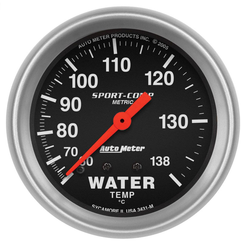 Autometer Sport-Comp 2-5/8in Water Temp Gauge 60-138C