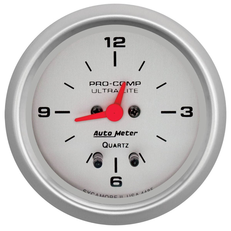 Autometer Ultra-Lite 2-5/8in Clock Quartz Analogue AU4485