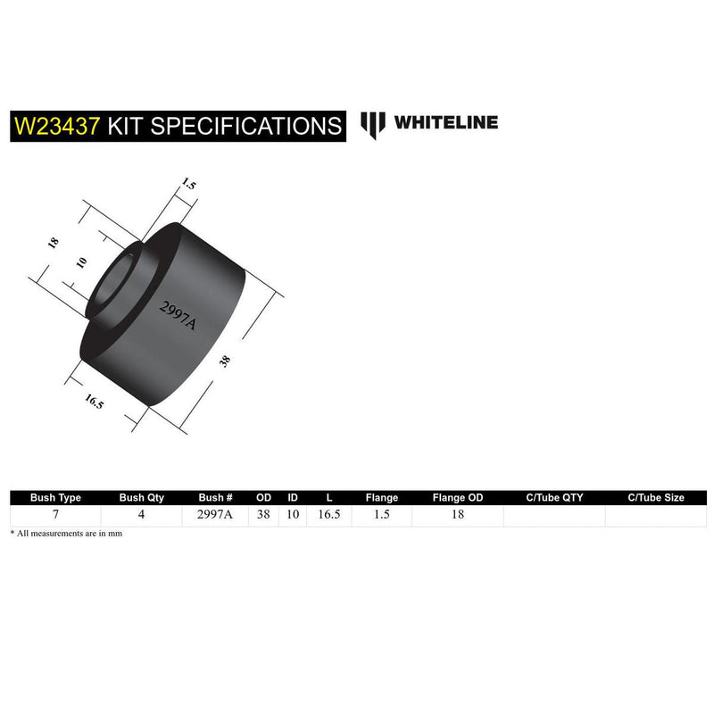 Whiteline W23437 Sway Bar Link Upper Bushing