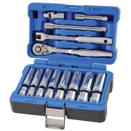 Kincrome Deep & Standard Socket Set 21Pc 3/8In Drive