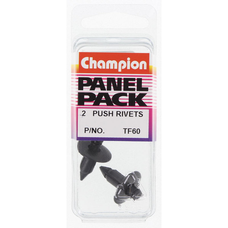 Champion Fasteners Push Rivet Black Len: 11mm Hole: 7mm