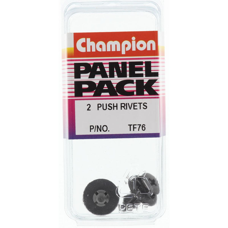 Champion Fasteners Push Rivet Black Len: 18mm Hole: 6mm