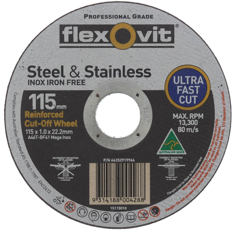 Flexovit Mega Inox Ultra Thin Reinforced Cut Off Wheel