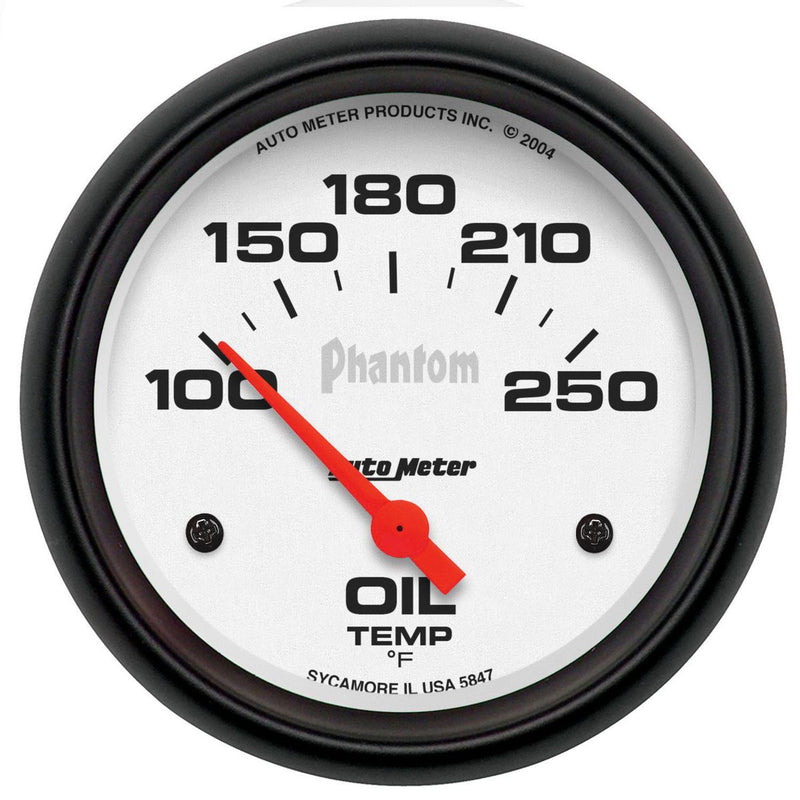 Autometer Phantom 2-5/8in Oil Temp Gauge 100-250F Short