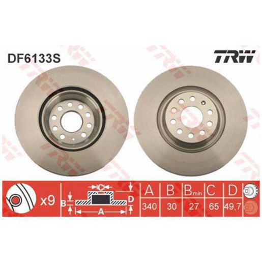 TRW Brake Rotor Front DF6133S