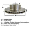 RDA OE Replacement Brake Rotor Pair 276mm Front RDA425