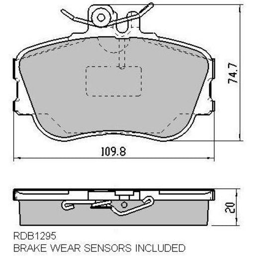 RDA GP Max Brake Pad Set Front RDB1295