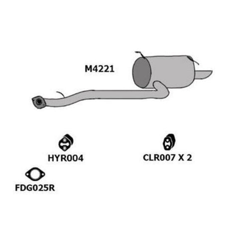 Rear Muffler Std Replacement M4221