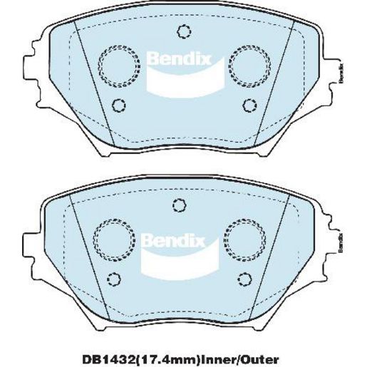 Bendix General CT Brake Pad Set Front DB1432 GCT