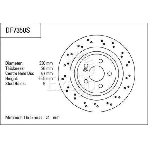 TRW Brake Rotor Single 330mm Rear DF7350S