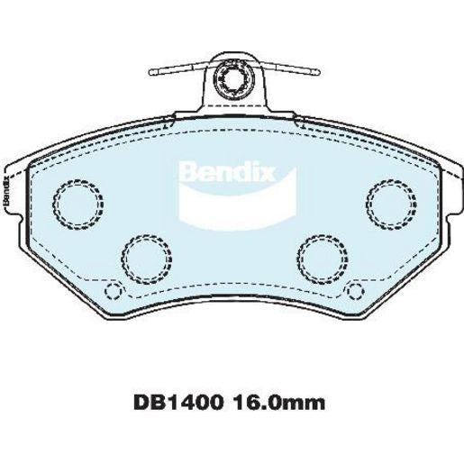 Bendix Euro Brake Pad Set Front DB1400 Euro+