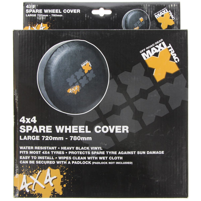Maxi Trac Spare Wheel Cover 720780mm Black MTSWC720780