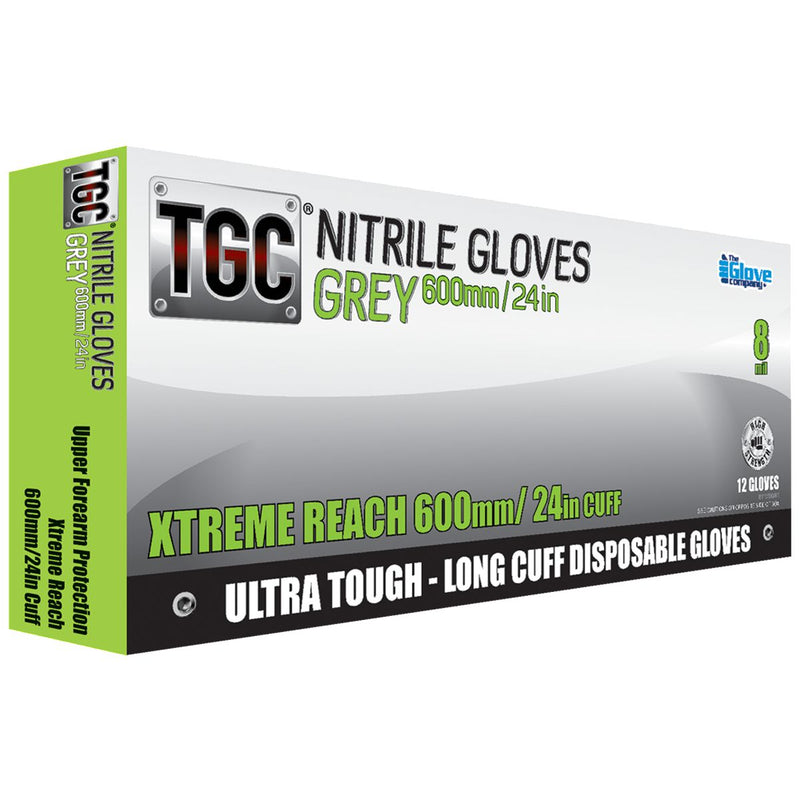 The Glove Company TGC Gloves Grey Nitrile 600mm L 12Pk
