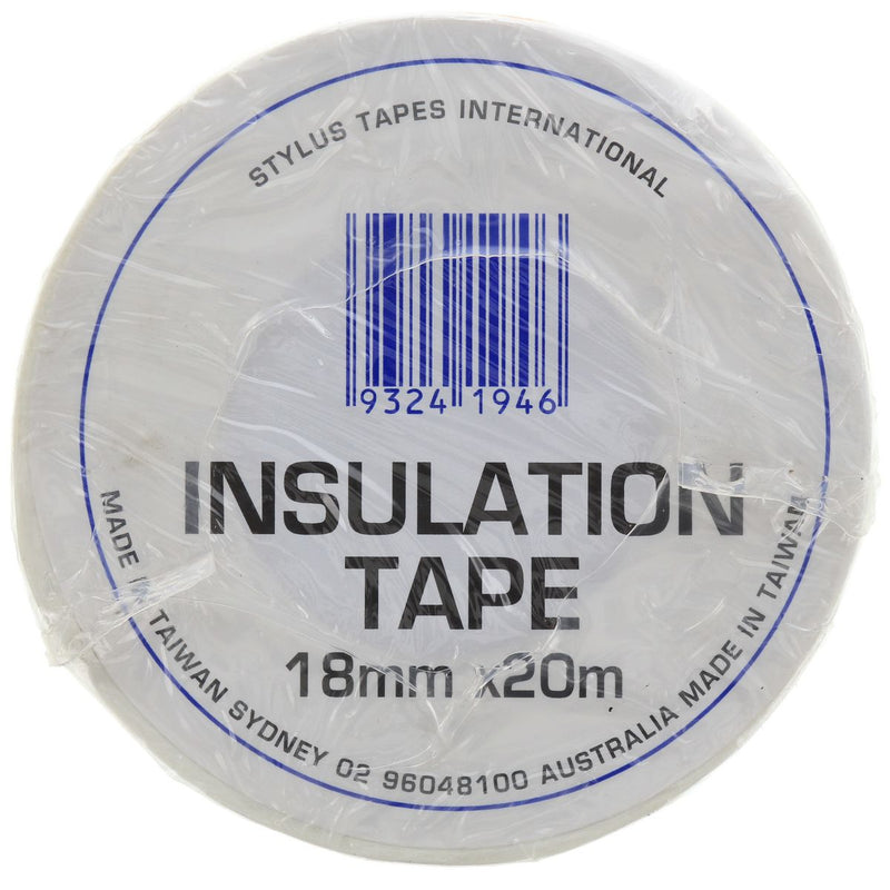 Stylus PVC Tape 18mm X 20M - White 2160