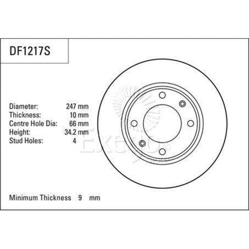 TRW Brake Rotor Pair 247mm Front DF1217S