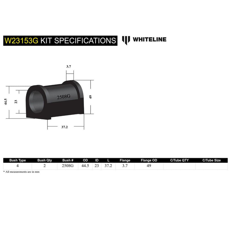 Whiteline W23153G Sway Bar Mount Bushing