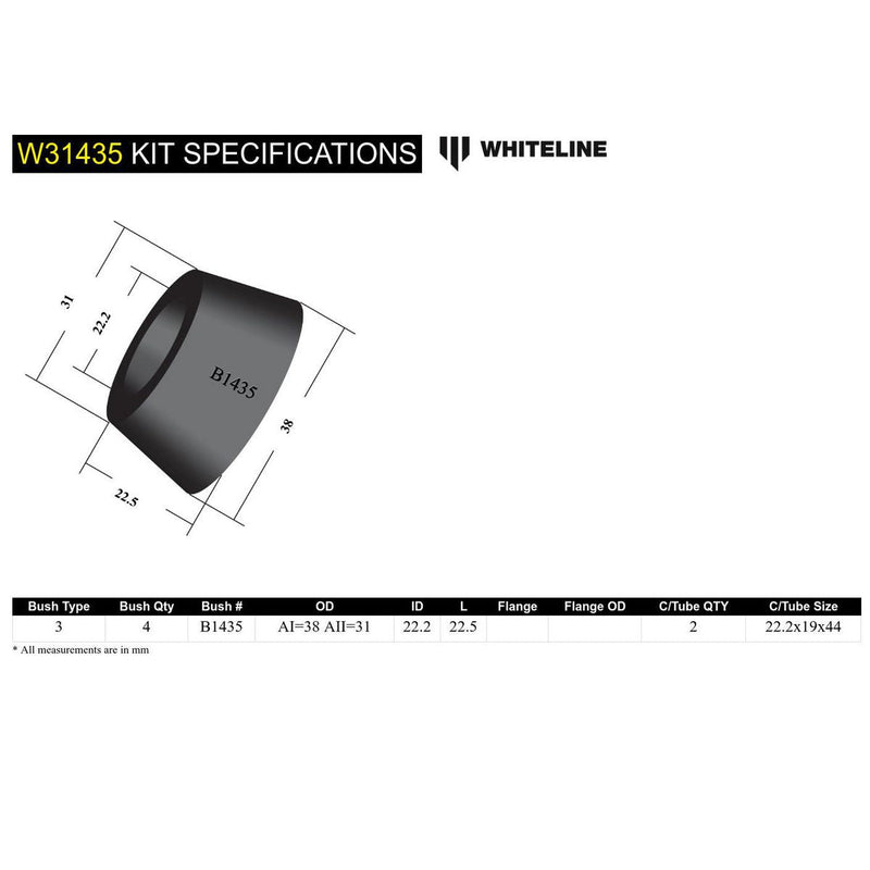 Whiteline W31435 Shock Absorber Upper Bushing