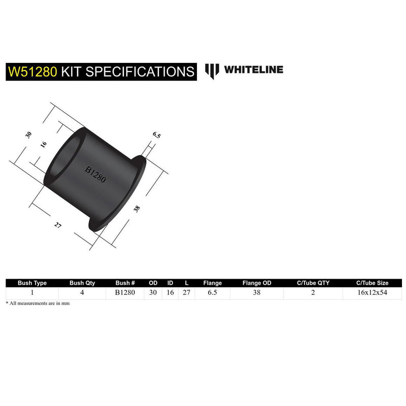 Whiteline W51280 Control Arm Lower Inner Front Bushing