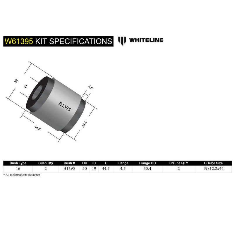 Whiteline W61395 Trailing Arm Lower Front Bushing