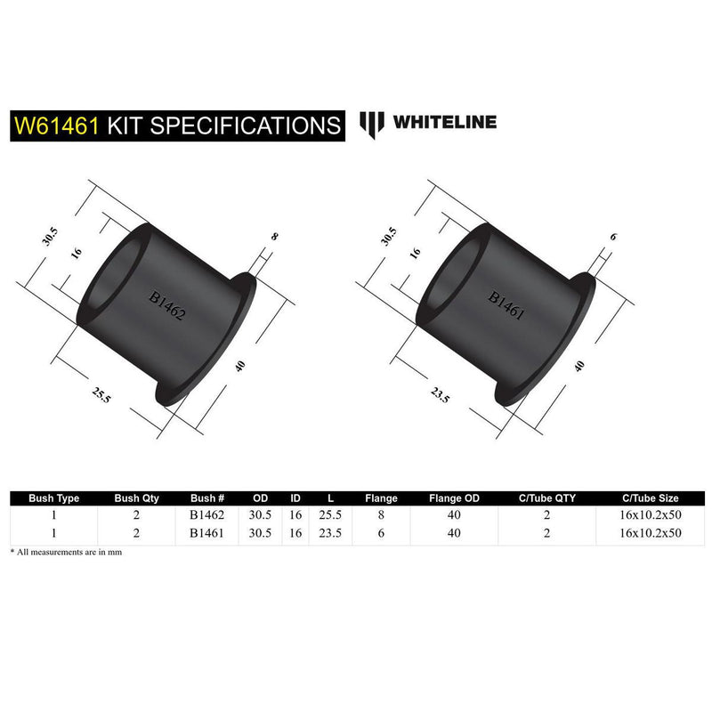 Whiteline W61461 Control Arm Lower Inner Rear Bushing