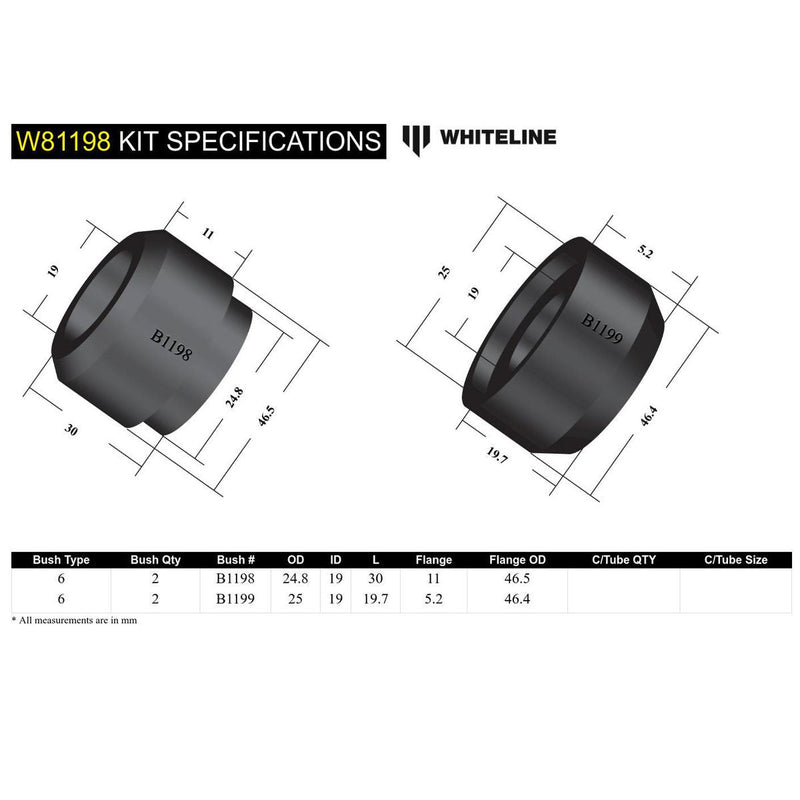 Whiteline W81198 Strut Rod To Chassis Bushing