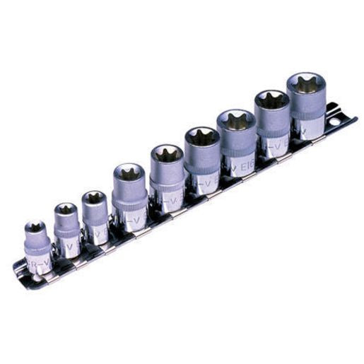 Sidchrome Torx Socket Set 9Pc 1/4In 3/8In Drive SCMT70288