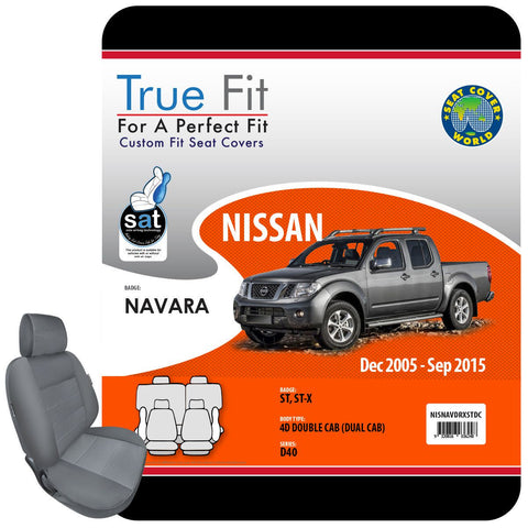 SCW Tailored Seat Covers Double Row Nissan Navarra Dual