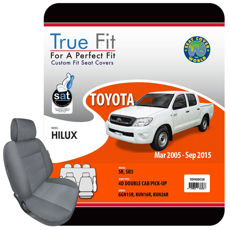 True Fit Tailored Seat Covers Fits Toyota Hilux GGN/KUN